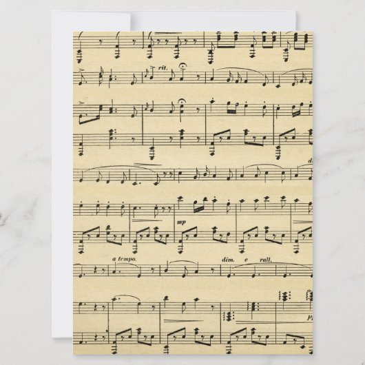 Sheet Music Wedding Uitnodiging (Achterkant)