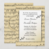 Sheet Music Wedding Uitnodiging (Voorkant / Achterkant)