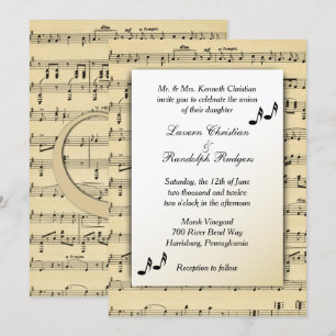 Sheet Music Wedding Uitnodiging