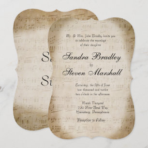 Sheet Music Wedding Uitnodiging