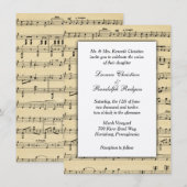 Sheet Music Wedding Uitnodiging (Voorkant / Achterkant)
