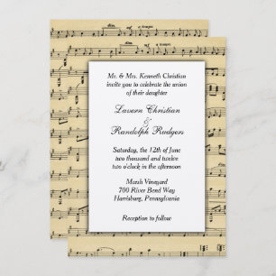 Sheet Music Wedding Uitnodiging