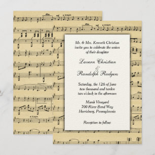 Sheet Music Wedding Uitnodiging