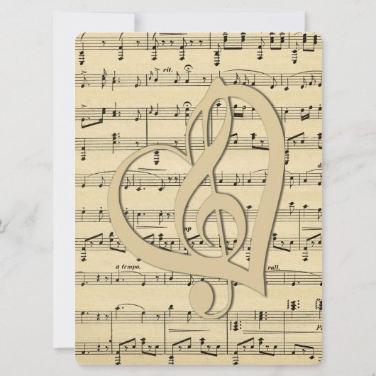 Sheet Music Wedding Uitnodiging (Achterkant)