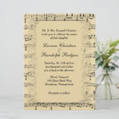 Sheet Music Wedding Uitnodiging (Staand voorkant)