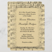 Sheet Music Wedding Uitnodiging (Voorkant / Achterkant)