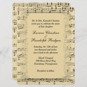 Sheet Music Wedding Uitnodiging