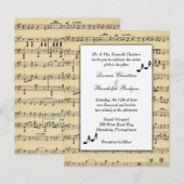Sheet Music Wedding Uitnodiging (Voorkant / Achterkant)