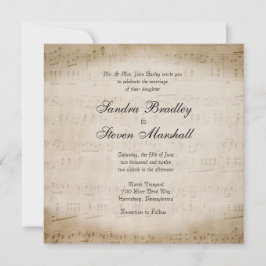 Sheet Music Wedding Uitnodiging