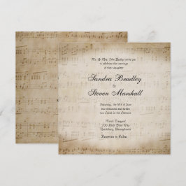 Sheet Music Wedding Uitnodiging
