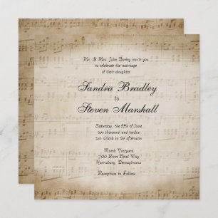 Sheet Music Wedding Uitnodiging