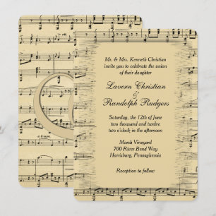 Sheet Music Wedding Uitnodiging