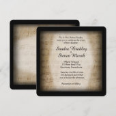 Sheet Music Wedding Uitnodiging (Voorkant / Achterkant)