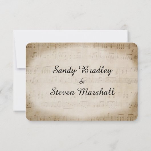 Sheet Music Wedding Uitnodiging (Achterkant)