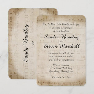 Sheet Music Wedding Uitnodiging