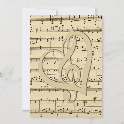 Sheet Music Wedding Uitnodiging (Achterkant)