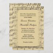 Sheet Music Wedding Uitnodiging (Voorkant / Achterkant)