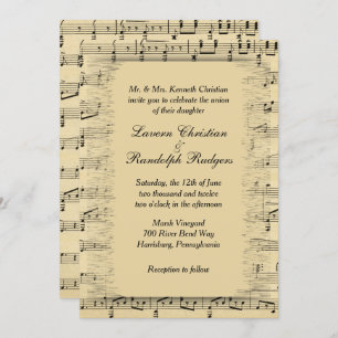 Sheet Music Wedding Uitnodiging