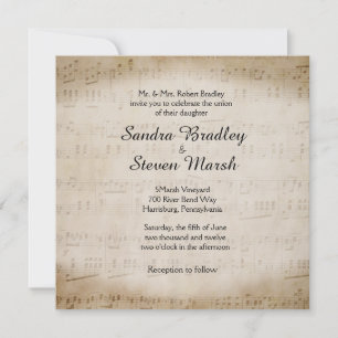 Sheet Music Wedding Uitnodiging
