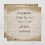 Sheet Music Wedding Uitnodiging (Voorkant / Achterkant)
