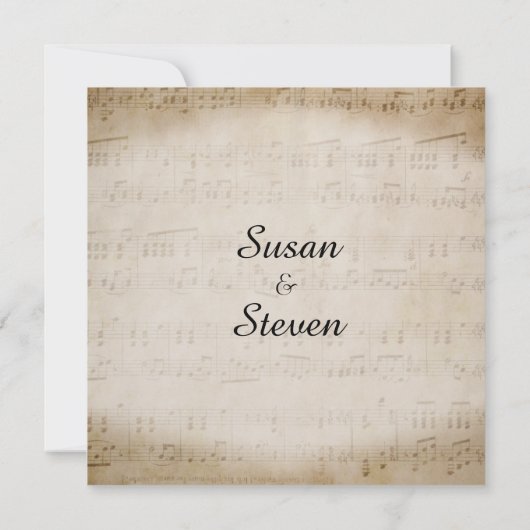 Sheet Music Wedding Uitnodiging (Achterkant)