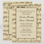 Sheet Music Wedding Uitnodiging (Voorkant / Achterkant)