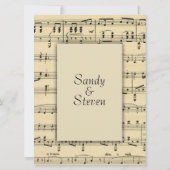 Sheet Music Wedding Uitnodiging (Achterkant)