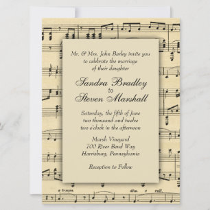 Sheet Music Wedding Uitnodiging