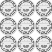 Sheet van de volgende auto service te wijten voorr sticker (Voorkant)