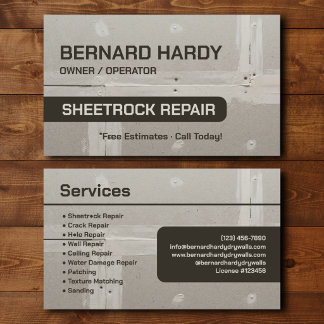 Sheetrock Reparatie Contractor Aangepaste Merkiden Visitekaartje