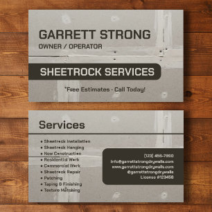 Sheetrock Services Aangepaste Contractmer branding Visitekaartje