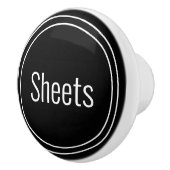 Sheets Black and White Text Template Keramische Knop (Rechts)