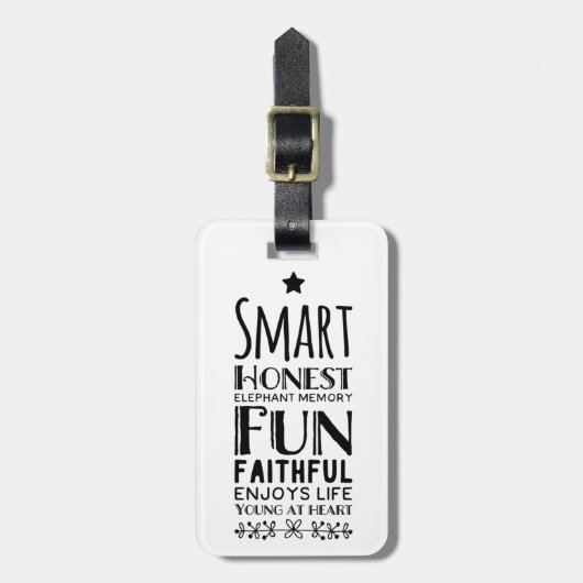 Sheffey Acronym met Star Bagagelabel (Voorkant verticaal)