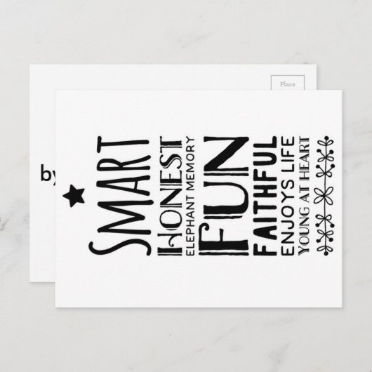 Sheffey Acronym met Star Briefkaart (Voorkant / Achterkant)