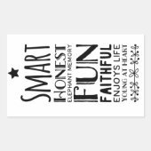 Sheffey Acronym met Star Rechthoekige Sticker (Voorkant)