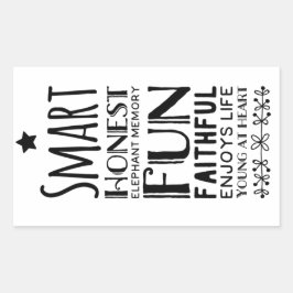 Sheffey Acronym met Star Rechthoekige Sticker