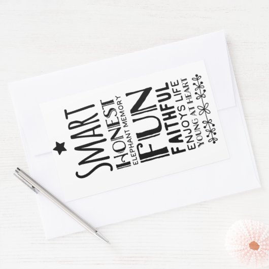 Sheffey Acronym met Star Rechthoekige Sticker (Envelop)