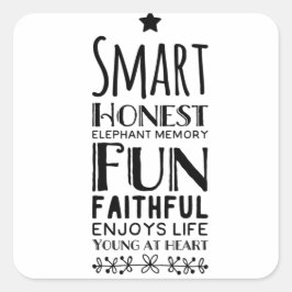 Sheffey Acronym met Star Vierkante Sticker