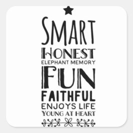 Sheffey Acronym met Star Vierkante Sticker