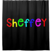 Sheffey Bold Rainbow Fonts Douchegordijn (Voorkant)