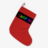 Sheffey Bold Rainbow Fonts Kleine Kerstsok (Voorkant (Hangend))