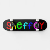 Sheffey Bold Rainbow Fonts Schaats Board Skateboard (Horizontaal)