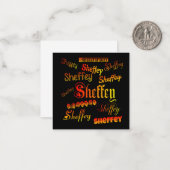 Sheffey Fonts - Oranje, rood en geel Notitiekaartje (Voorkant / Achterkant in situ)