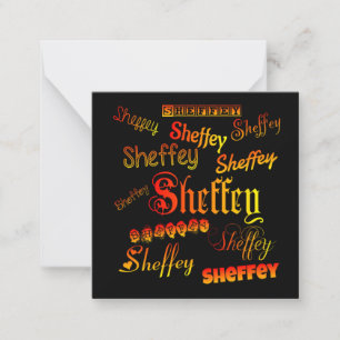 Sheffey Fonts - Oranje, rood en geel Notitiekaartje