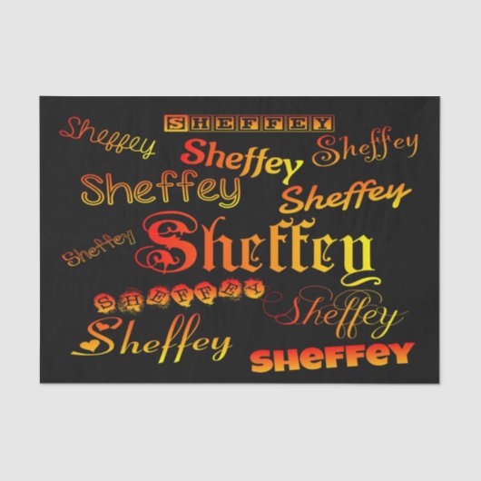 Sheffey Fonts - Oranje, rood en geel Tissuepapier (Voorkant)