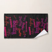 Sheffey Fonts - Roze en Rood Bad Handdoek (Handdoek)