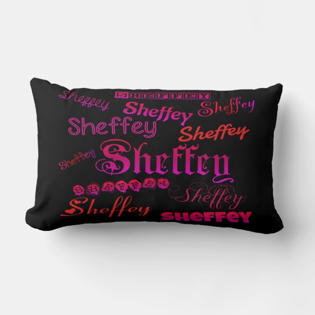 Sheffey Fonts - Roze en Rood Kussen (Voorkant)