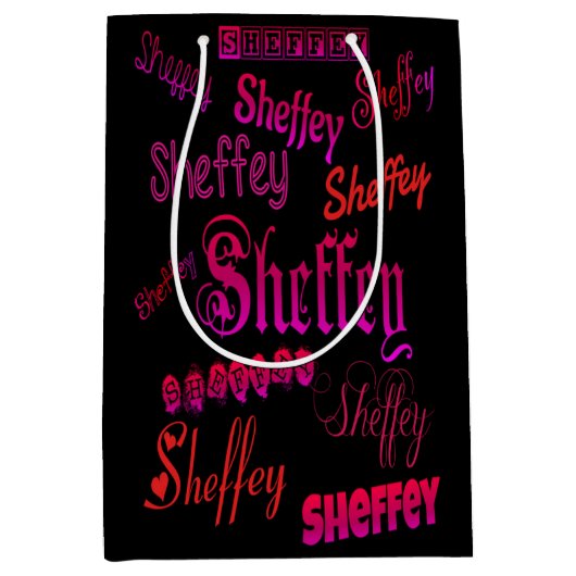 Sheffey Fonts - Roze en Rood Medium Cadeauzakje (Voorkant)