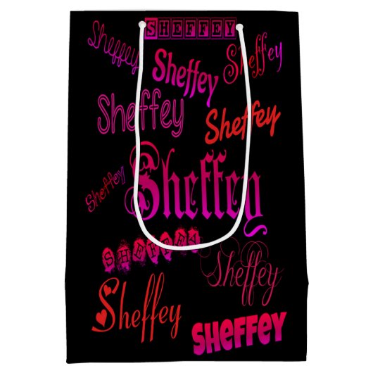 Sheffey Fonts - Roze en Rood Medium Cadeauzakje (Achterkant)