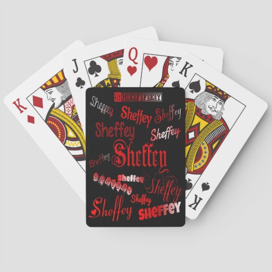 Sheffey Fonts - Shades of Red op Black Pokerkaarten (Achterkant)